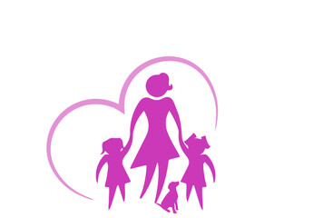 silhouette of a parent and child