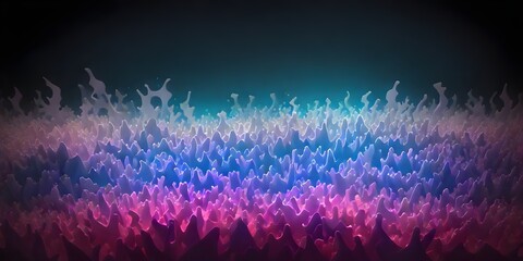 Abstract glowing neon coral-like structures with a gradient from pink to blue against a dark...