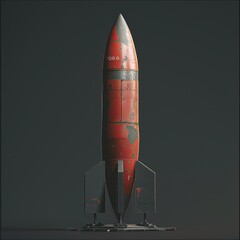 3d rendered rocket black background modern technology space program 