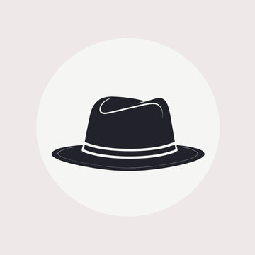recommend clip art: Stylish hand-drawn style fedora hat illustration flat vector design