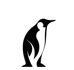 penguin silhouette vector