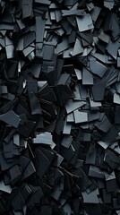 Black abstract background from small sharp pieces