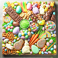 Easter Sweet Treats Galore with a Whimsical Assortment of Candies and Chocolates