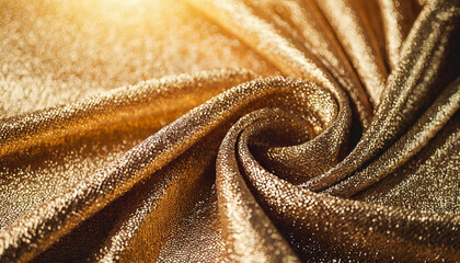 Luxurious golden fabric with shimmering sheen, epitomizing opulence and eleganc
