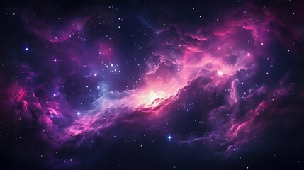 Interstellar Space Travel Through a Purple Nebula