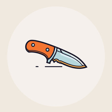 recommend clip art: Cartoon style icon illustration of a knife flat vector artwork