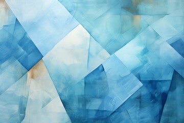 Abstract painting with blue and white colors