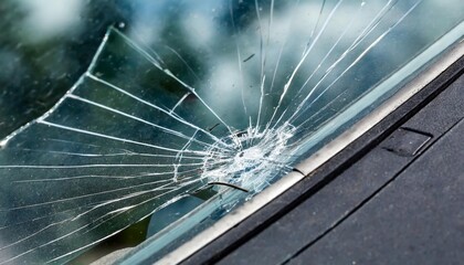 broken glass on windshield