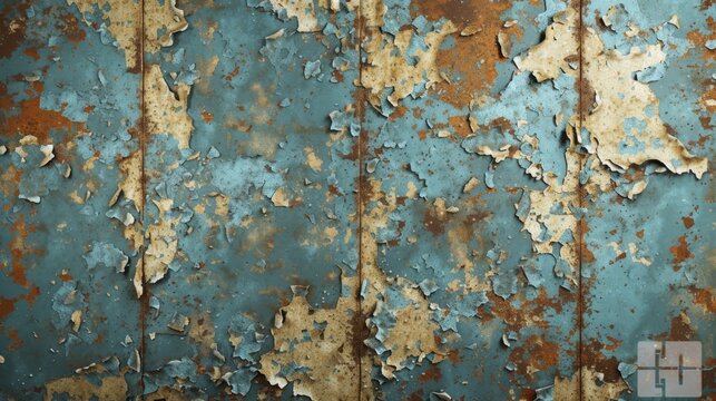 rusty blue metal wall background texture