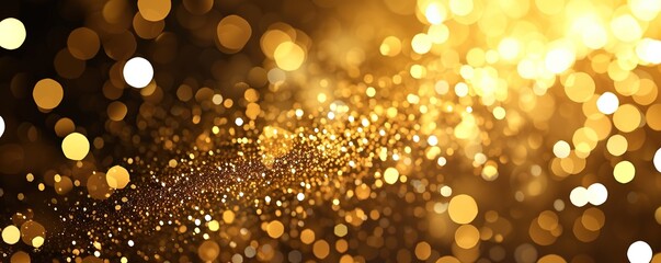 gold particles and sprinkles with bokeh background for celebration day