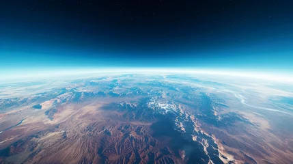 Foto op Plexiglas Arid Desert Planet Landscape From Space © Molostock