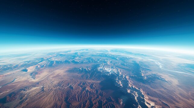 Arid Desert Planet Landscape From Space
