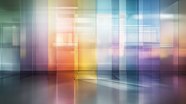 Sophisticated background composed of gradient glass. Generative Ai.
