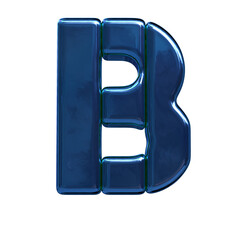 Symbol made of blue vertical blocks. letter b