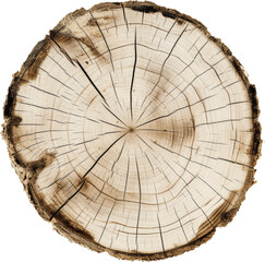 Fototapeta premium Close Up of Tree Stump on Transparent Background