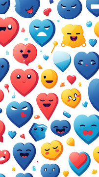 Showcasing a Selection of Vibrant Facebook Reaction Emoticons: Like, Love, Haha, Wow, Sad, Angry Icons