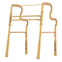 Golden Walking Frame. 3D rendering isolated on transparent background