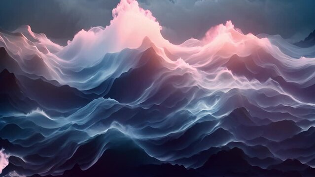 Rough sea waves ariel view 4k video. Ocean view seascape landscape top view. Stormy waves in slomotion. Ocean nature background effect colorful