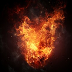 Fireball illustration with dark background