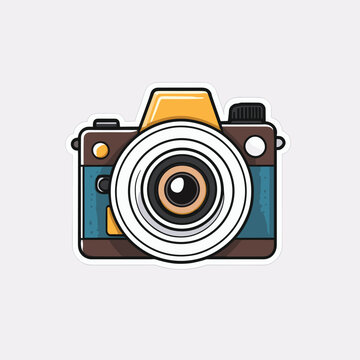 Camera logo clipart icon vector illustration