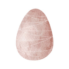 Pink easter egg. Watercolor egg