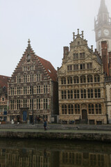 Fototapeta na wymiar Medieval houses in the old town of Ghent