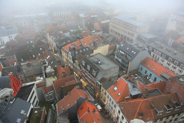 Ghent, Belgium , view from the tower of Ghent