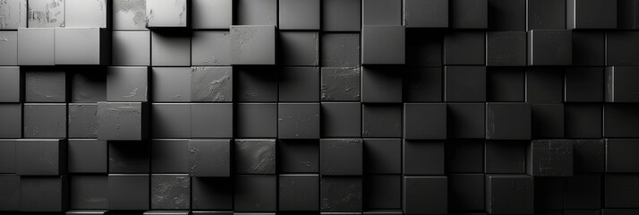 Abstract Wallpaper of Dark Blocks - Modern Tech Render Generative AI