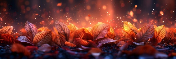 Fototapeta na wymiar Autumn Leaves Background - Vibrant Fall Foliage Generative AI