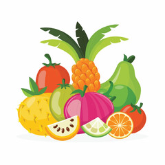 Fruits and Vegetables icons illustration  
