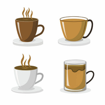 Coffee set a white background illustration  