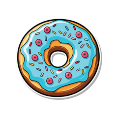 Split frosting doughnut illustration flat cartoon drawing vector design