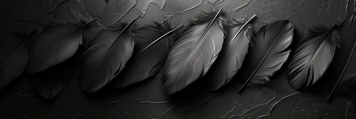Dark Feathers Abstract Wallpaper Generative AI