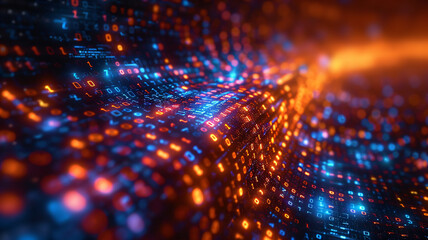 abstract numeric technology background with binary code