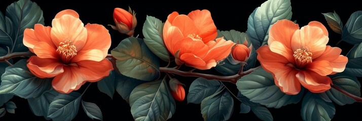 Vibrant Flower Wallpaper Design Generative AI