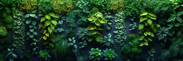 Lush Green Herb Wall Plant for Nature Background Generative AI - obrazy, fototapety, plakaty