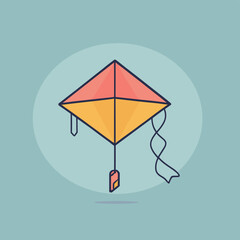 Colorful kite flying illustration on isolated background vector art