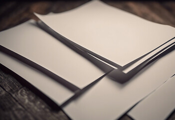 Blank paper sheets set cut out