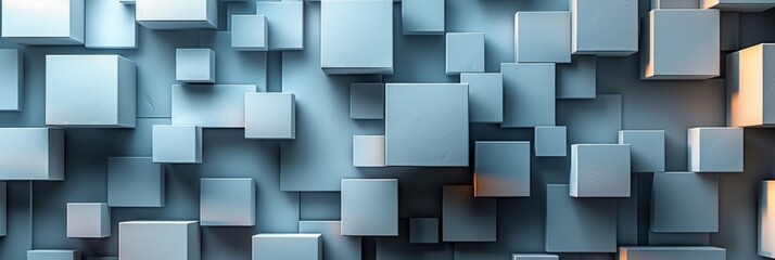 Fading White Cube Boxes on Block Background Generative AI