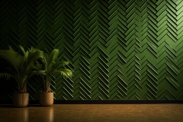 Obraz premium room with a gradient green background is depicted in an abstract studio setting for product
