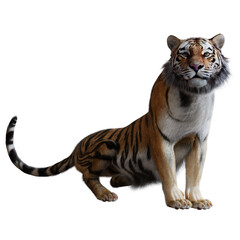 3d rendered Siberian tiger isolated on transparent background 