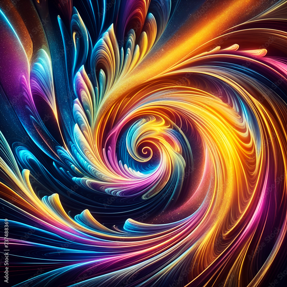 Wall mural abstract texture wallpaper and background with swirls and curves in vivid colors. artistic pattern d