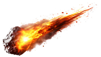 A meteor isolated on white background -