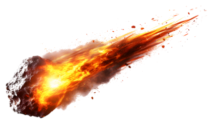 A meteor isolated on white background -