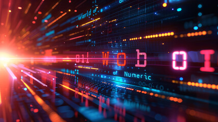 abstract numeric technology background with binary code