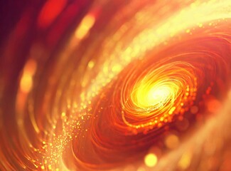 An intense abstract image of a fiery vortex, swirling with bright light and glowing particle.
