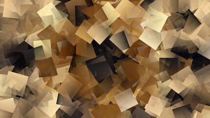 Obraz premium Abstract composition of overlapping geometric shapes in various shades of brown, fragmented and multifaceted surface reminiscent of crystals or shattered glass. 