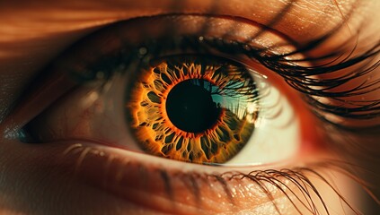Close-Up Eye Exploration, Macro Vision Unveiled, Detailed Gaze Revealed in High-Resolution Imagery - obrazy, fototapety, plakaty