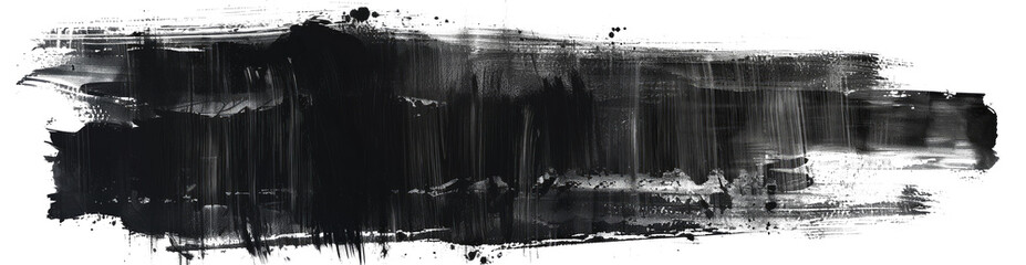 Realistic rough black marker. Set of ink lines. Isolated collection on transparent background.