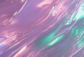 Abstract trendy holographic background Real texture in pale violet pink and mint colors with...